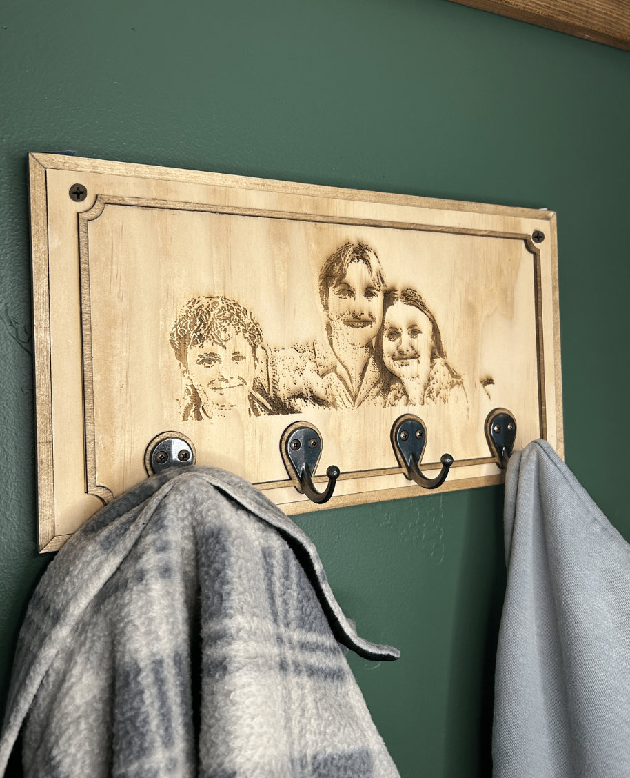 Hung with Heart – Custom Grandkids Coat Rack