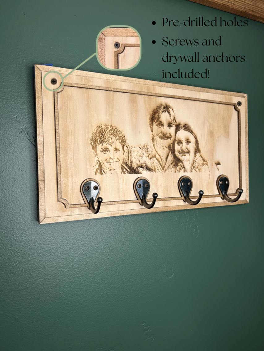 Hung with Heart – Custom Grandkids Coat Rack