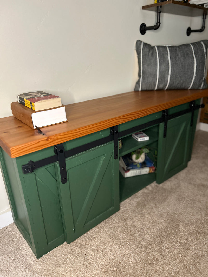 Barn Door Shoe Bench