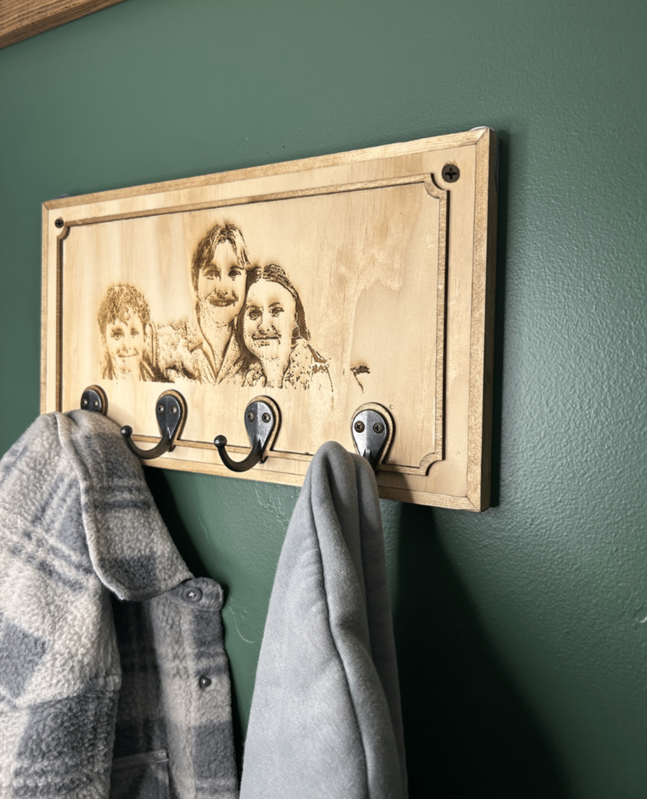 Hung with Heart – Custom Grandkids Coat Rack